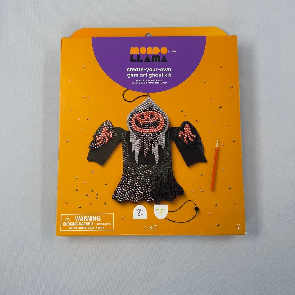 Mondo Llama Create-Your-Own Gem Art Ghoul Kit Halloween Diamond Painting Craft